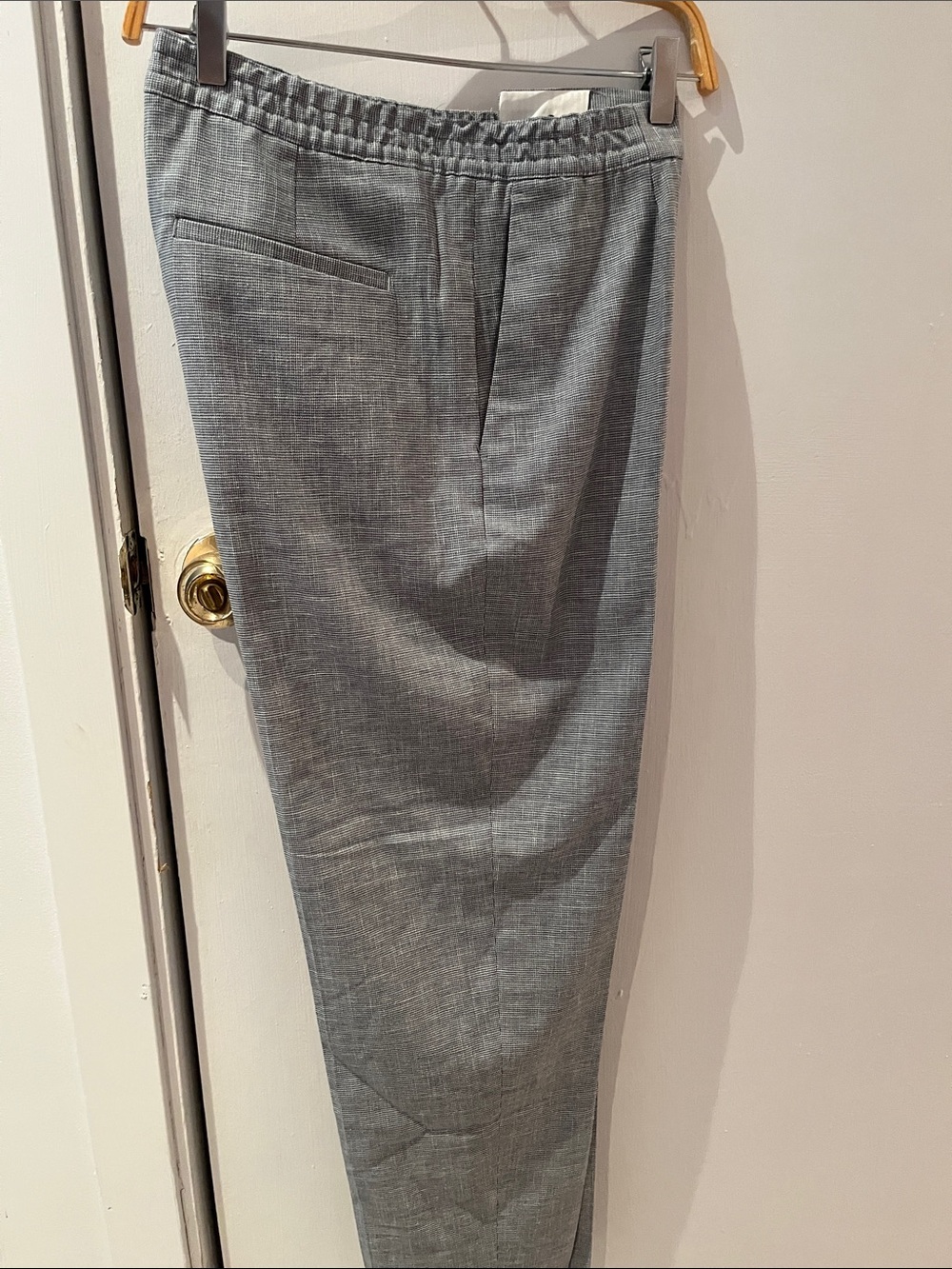 Zara Men's Light Gray Elastic-Waist Dress Pants
